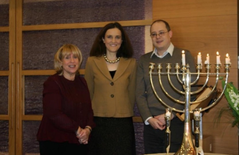 Theresa Villiers at Chanukah event