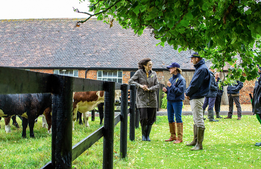 Theresa Villiers visits Minette Batters farm