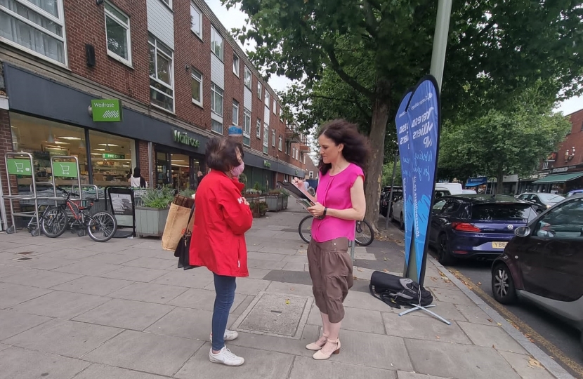 Theresa Villiers takes her mobile street surgery to Whetstone