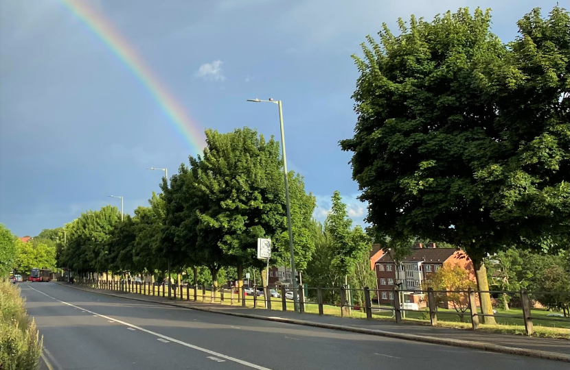 Rainbow over Barnet Hill photo taken by Theresa Villiers