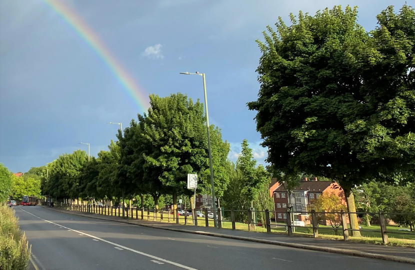 Rainbow over Barnet Hill photo taken by Theresa Villiers