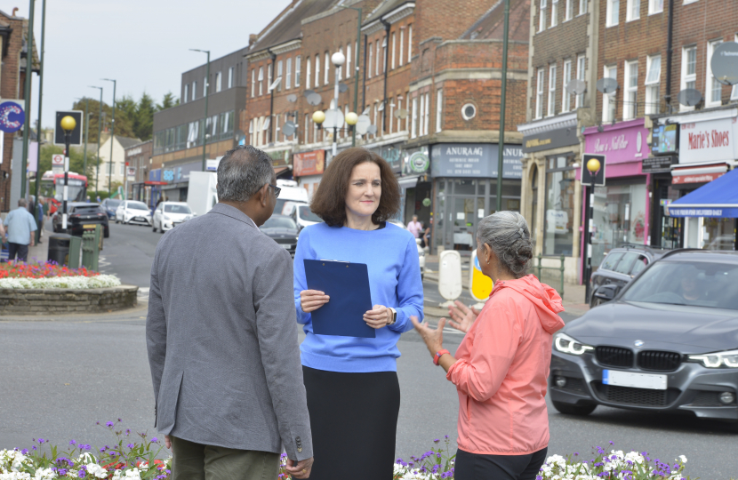 Theresa Villiers meeting constituents in East Barnet Village to discuss policing and other issues