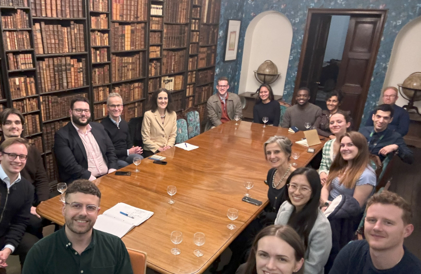 Theresa Villiers participates in academic seminar at University College, Oxford