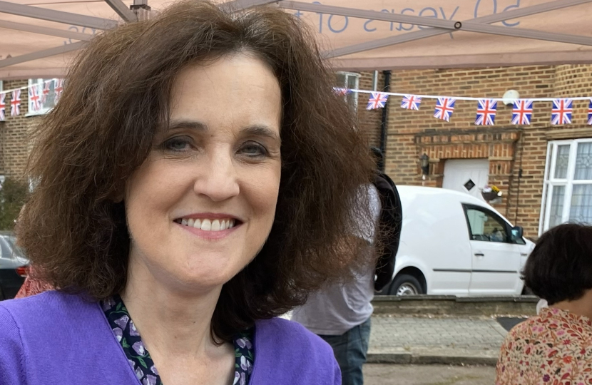 Informal headshot of Dame Theresa Villiers DBE