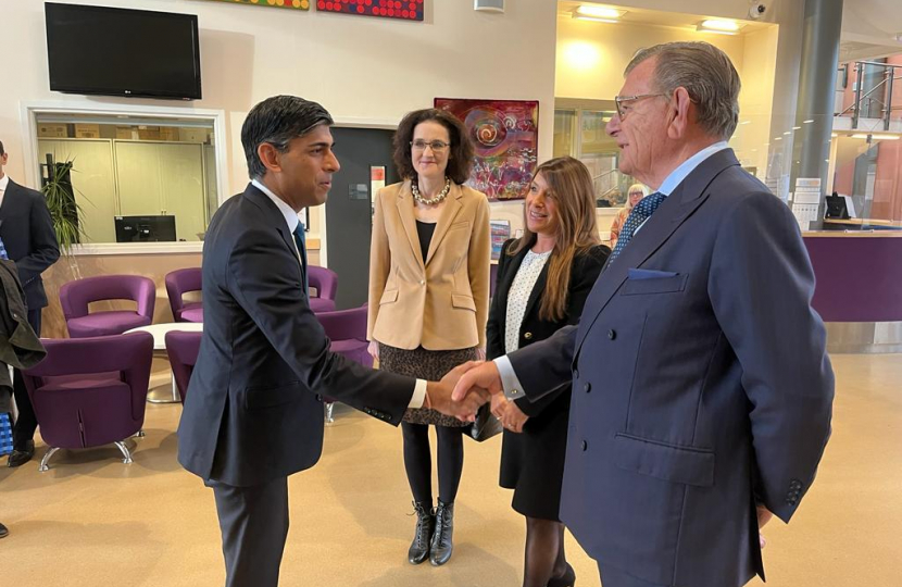 Rishi Sunak visits Jewish school in Barnet with local MP Theresa Villiers