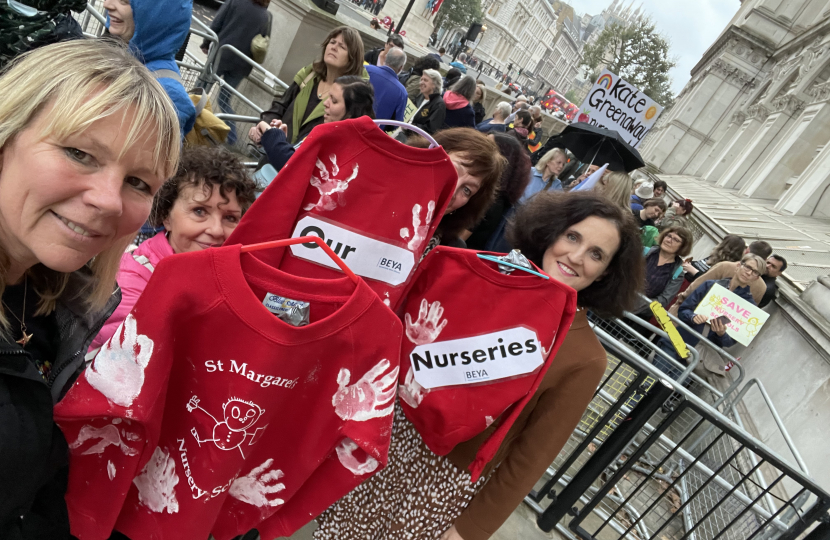 Theresa Villiers joins BEYA to deliver a petition on maintained nursery school funding to the Chancellor of the Exchequer