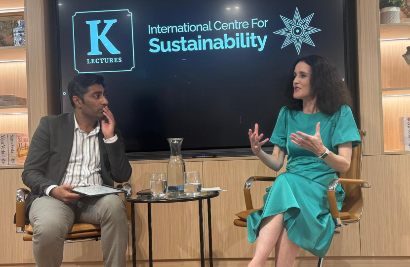 Dame Theresa Villiers at the International Centre for Sustainability