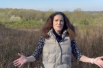 Theresa Villiers at a green belt site in Barnet under threat from development