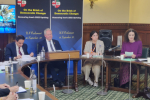 Theresa Villiers takes part in a panel in Parliament on freedom for Iran