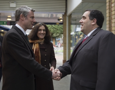 Photo: Theresa Villiers and Zac Goldsmith, MP for Richmond, visiting the Spires earlier this year