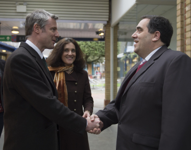 Photo: Theresa Villiers and Zac Goldsmith, MP for Richmond, visiting the Spires earlier this year