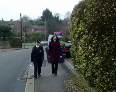 Theresa Villiers goes on the beat with neighbourhood police team in New Barnet