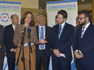 Theresa Villiers MP attends an event for Conservative Friends of Cyprus