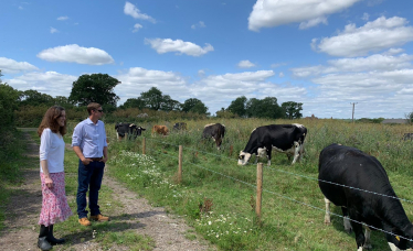 Theresa Villiers visits an ice-cream farm in Hertsmere