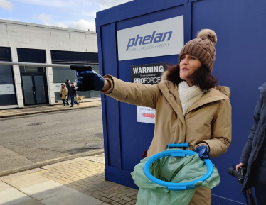 Theresa Villies taking part in community litter pick in High Barnet