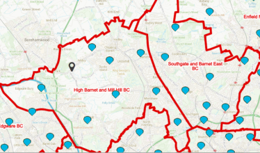 Image of possible new constituencies in Barnet and Enfield