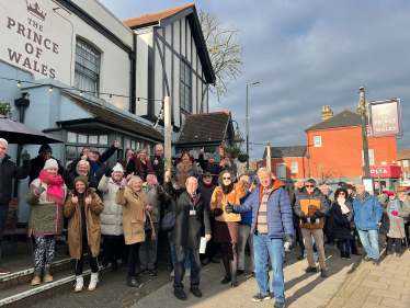 Theresa Villiers joins local residents to protest against closure of Prince of Wales pub in East Barnet